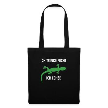 Eidechse Echse Spruch Reptil Party Bier Witz - Stoffbeutel - Schwarz - Vorne