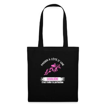 je ne suis pas parfaite je suis cavalière - Sac en tissu - noir - Devant