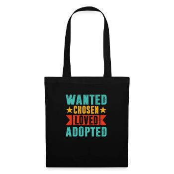 Recherché choisi aimé adopté Adoption grand cadeau - Sac en tissu - noir - Devant