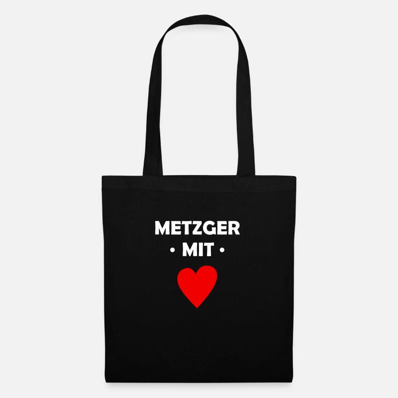 Metzger mit Herz - Stoffbeutel - Schwarz