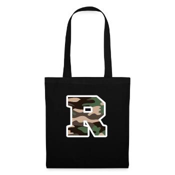lettre R camouflage militaire-idée cadeau - Sac en tissu - noir - Devant