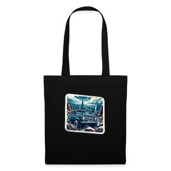 voiture vintage americaine et sportive - Sac en tissu - noir - Devant