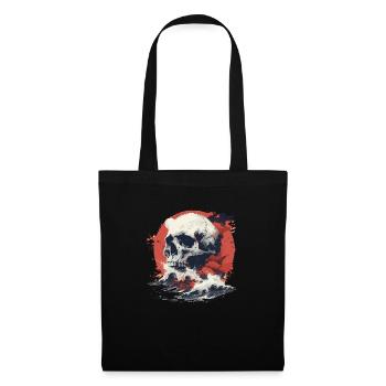 Crâne dans la mer de vagues - Sac en tissu - noir - Devant