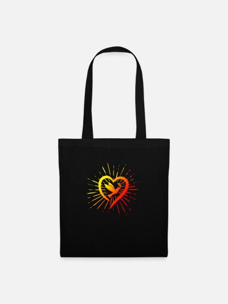 Liebe, Licht, Frieden - Stoffbeutel - Schwarz