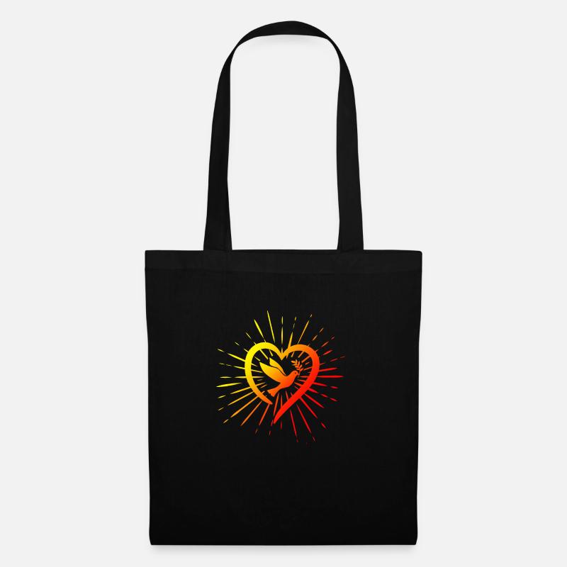 Liebe, Licht, Frieden - Stoffbeutel - Schwarz