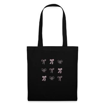Drei Schleifen Design Rosa - coquette - Stoffbeutel - Schwarz - Vorne