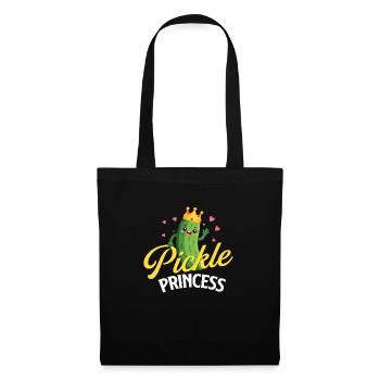 Pickle Princess – Un joli cadeau pour les amateurs de cornichons - Sac en tissu - noir - Devant