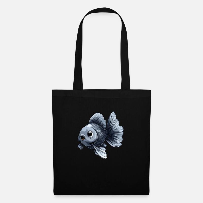 Silver Schleierschwanz Goldfisch - Stoffbeutel - Schwarz
