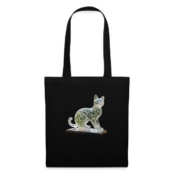 Sculpture of a cat made of colored water drops - Tote Bag - black - Front