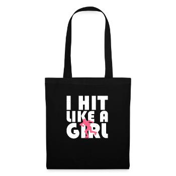 Je frappe comme une fille Roller Derby Skating - Sac en tissu - noir - Devant
