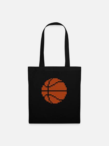 Basketball Pixel Art - Stoffbeutel - Schwarz