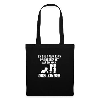 Drei Kinder - Stoffbeutel - Schwarz - Vorne