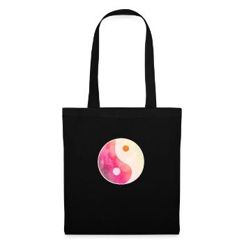 yin yang Symbol Symbole Symbolik Yoga - Stoffbeutel - Schwarz - Vorne