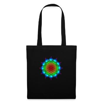 fleur de vie - Flower of life, Lotus-Flower, Heart - Sac en tissu - noir - Devant