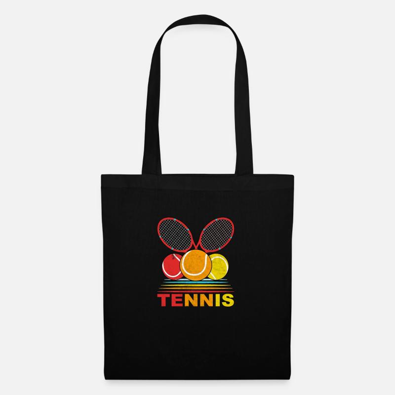 Tennisschläger - Stoffbeutel - Schwarz