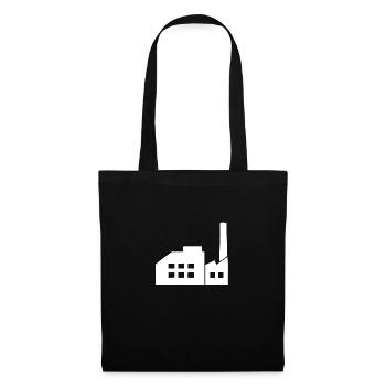 Une usine blanche dans la zone industrielle - Sac en tissu - noir - Devant