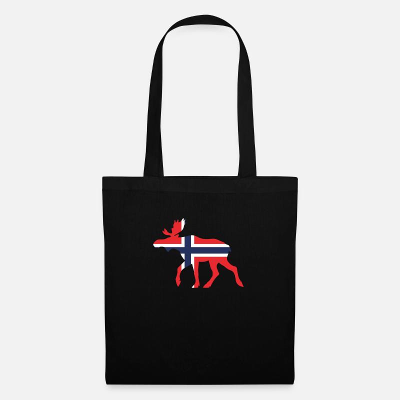 Moose Norway flag - Stoffbeutel - Schwarz