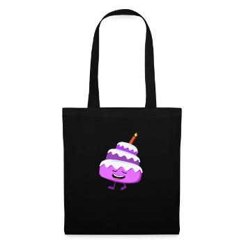 Gâteau d'anniversaire - Sac en tissu - noir - Devant