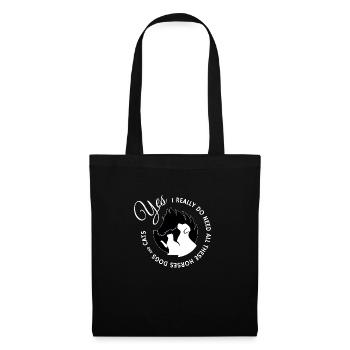 Cheval t-shirt et cadeau de chat - Sac en tissu - noir - Devant