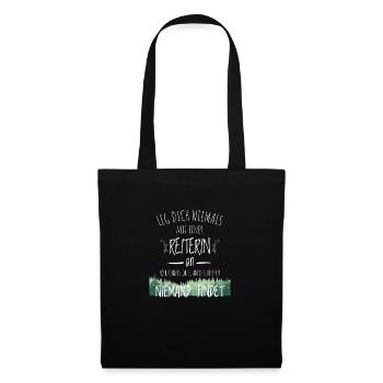 Pferd Reiterin Wald Reiterspruch t shirt - Stoffbeutel - Schwarz - Vorne