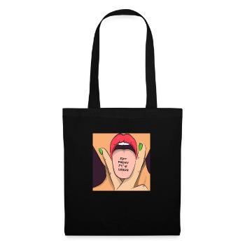 manger la chatte de son végétalien - Sac en tissu - noir - Devant