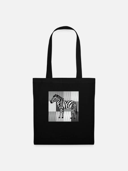Zebra - Stoffbeutel - Schwarz