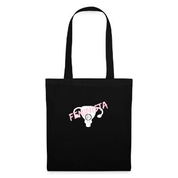 Chemises féministes - Utero avec symbole féministe - Sac en tissu - noir - Devant