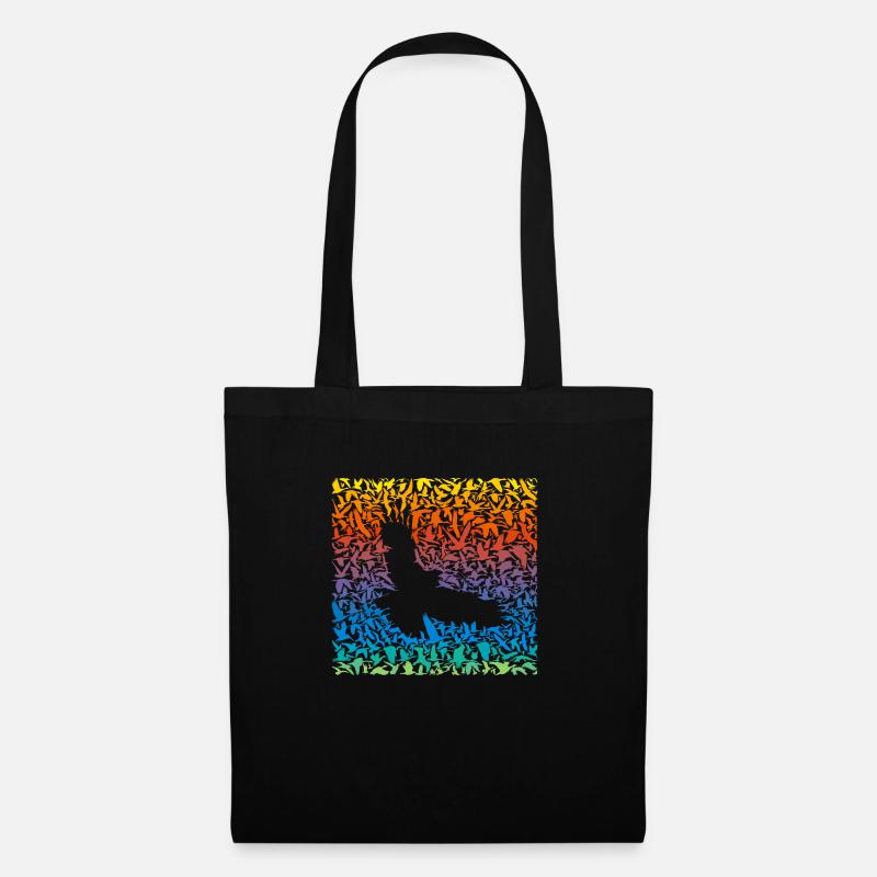 Abstract rainbow predator bird and its prey - Tote Bag - black