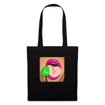 Sexy lollipop licking cartoon - Tote Bag - black - Front