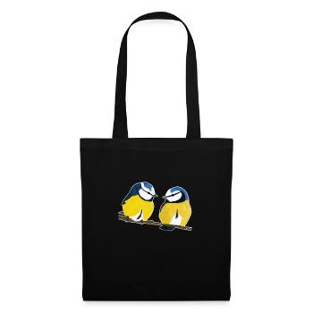 jz.birds blue tit bird design - Tote Bag - black - Front