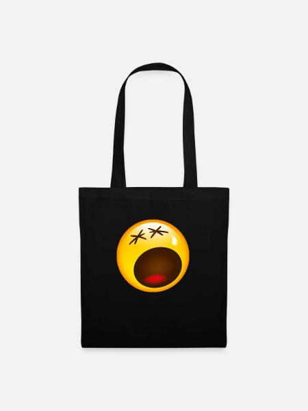 Smiley Sad - Stoffbeutel - Schwarz