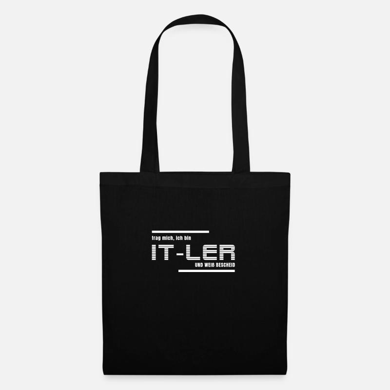 IT ler Geschenk Spruch Text - Stoffbeutel - Schwarz