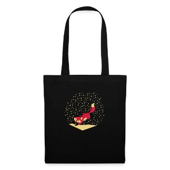 Renard dans la neige - Sac en tissu - noir - Devant