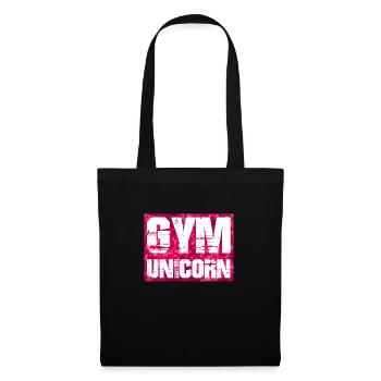 gym unicorn - Stoffbeutel - Schwarz - Vorne