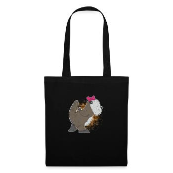 Petite amie loutre de mer amour couple idée cadeau - Sac en tissu - noir - Devant