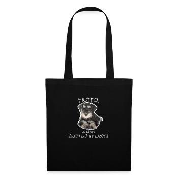 Hurra, es ist ein Zwergschnauzer!!! - Stoffbeutel - Schwarz - Vorne