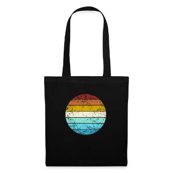 Cercle de couleur rétro look vintage fond de base - Sac en tissu - noir - Devant
