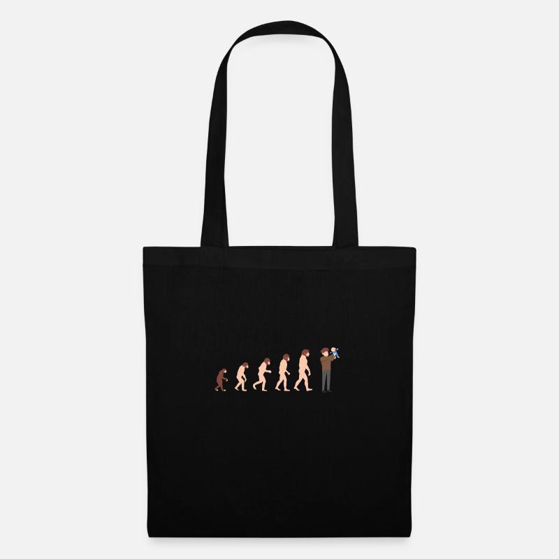Evolution Papa und Baby Neuer Papa Geschenkidee - Stoffbeutel - Schwarz