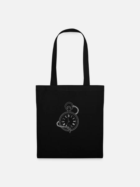 Le temps file ... - Sac en tissu - noir