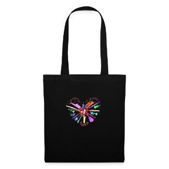 coeur de musique - Sac en tissu - noir - Devant
