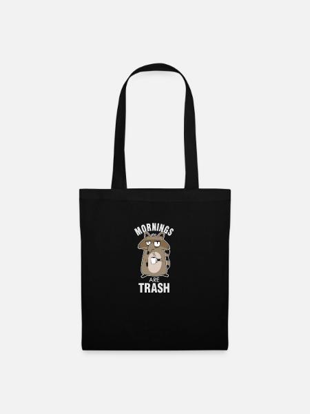 Morgenmuffel Langschläfer Kaffee Waschbär - Stoffbeutel - Schwarz