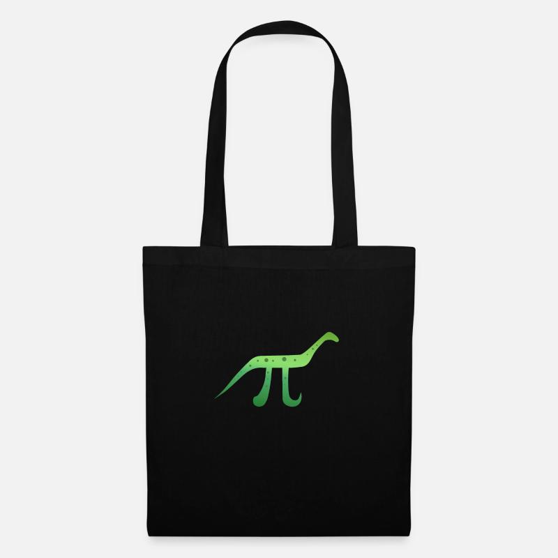 Mathe-Symbol Pinosaurus Pi Dinosaurier Geschenk - Stoffbeutel - Schwarz