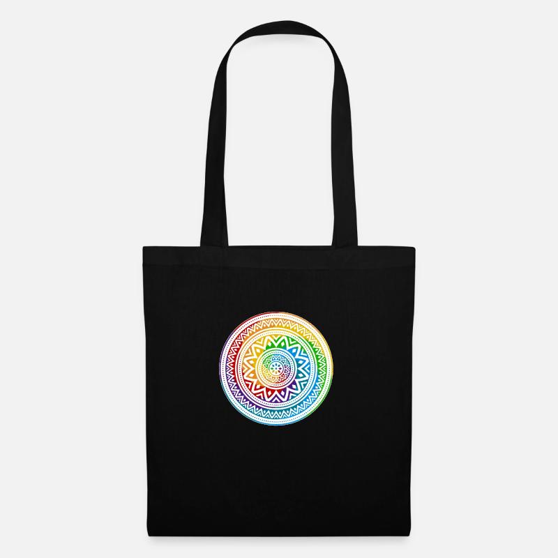 Mandala-Ying Yang - Stoffbeutel - Schwarz