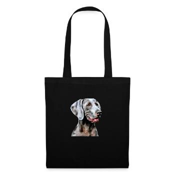 Weimaraner - Stoffbeutel - Schwarz - Vorne