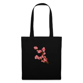 Kirschblüte Frühling Blume Liebhaber Geschenkidee - Stoffbeutel - Schwarz - Vorne