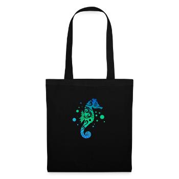Cadeau de tatouage tribal polynésien hippocampe maori - Sac en tissu - noir - Devant