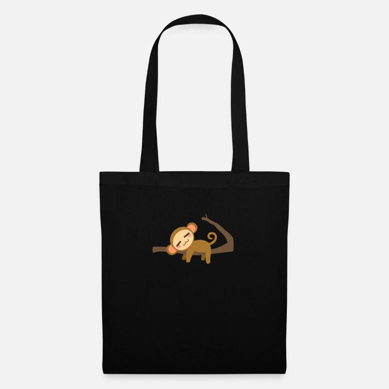 Sleeping Affe - Stoffbeutel - Schwarz
