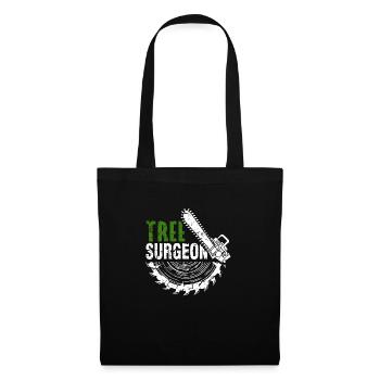 Bois bois bûcheron bois bois scie à chaîne forêt - Sac en tissu - noir - Devant