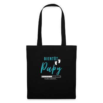 Bientôt, papy cadeau humour grand père - Sac en tissu - noir - Devant