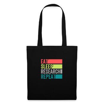 Eat Sleep Research Repeat - Stoffbeutel - Schwarz - Vorne